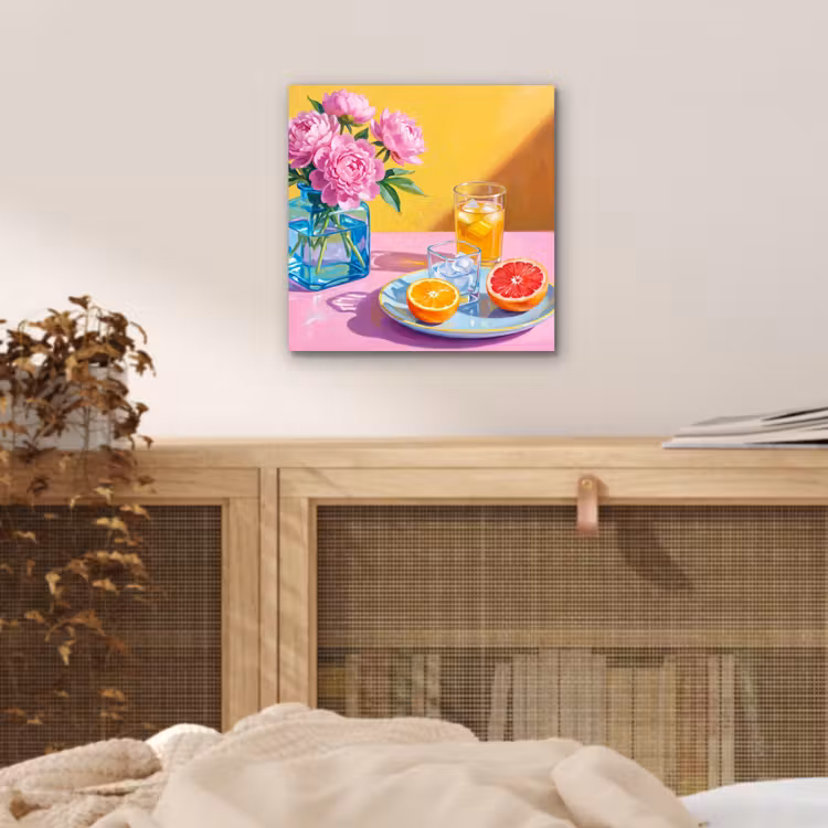 aluminium wall art - Flowers - Pink - Modern - Bloemen - Roze - Modern aluminium wit klein