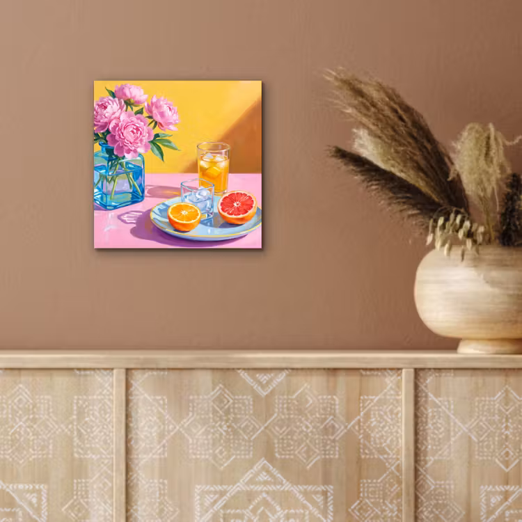 aluminium wall art - Flowers - Pink - Modern - Bloemen - Roze - Modern aluminium wit klein