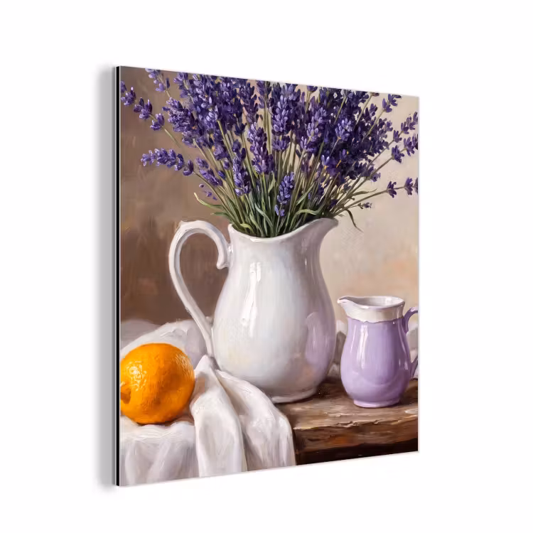 aluminium wall art - Flowers - Still Life - Purple - Bloemen - Stilleven - Paars aluminium wit klein