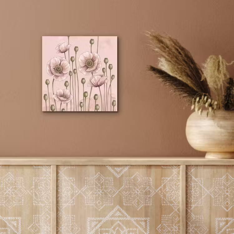 Bloemen - Zomer - Natuur - Aquarel - Roze aluminium wit klein -sfeer4