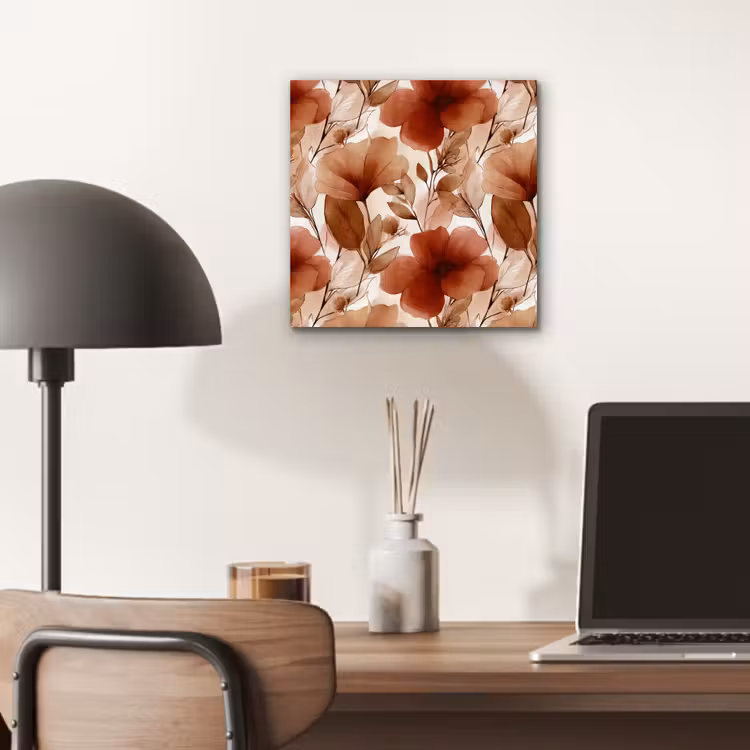 Bloemen - Aquarel - Botanisch - Terracotta aluminium wit klein 46 -sfeer5