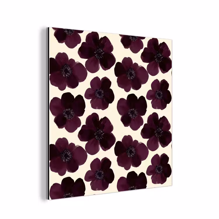 Bloemen - Aquarel - Paars aluminium wit klein 46 -3d