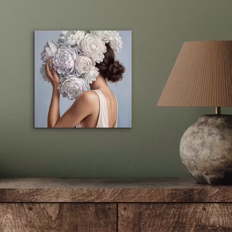 Bloemen - Vrouw - Wit aluminium wit klein -sfeer2
