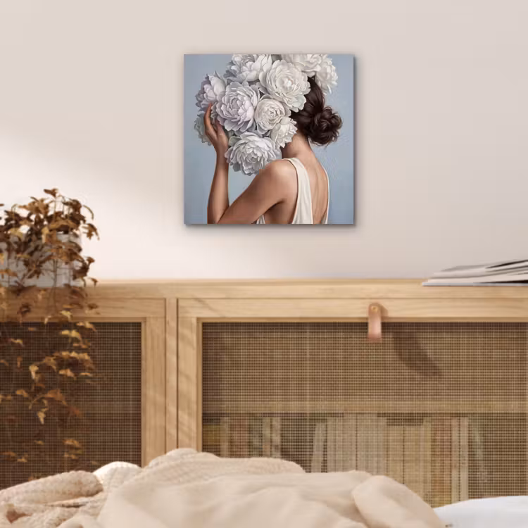 Bloemen - Vrouw - Wit aluminium wit klein -sfeer3