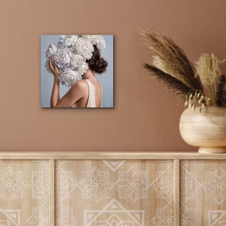 Bloemen - Vrouw - Wit aluminium wit klein -sfeer4