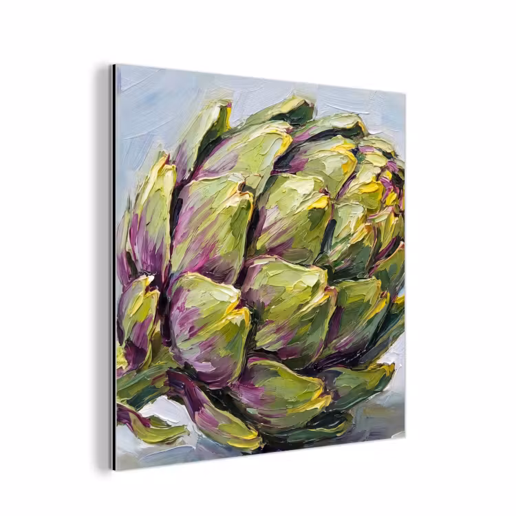 aluminium wall art - Food - Artichoke - Modern - Eten - Artisjok - Modern aluminium wit klein