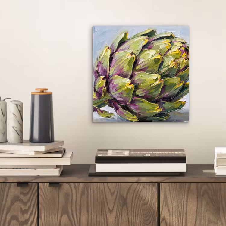 aluminium wall art - Food - Artichoke - Modern - Eten - Artisjok - Modern aluminium wit klein