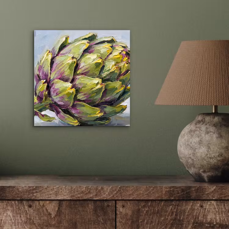 aluminium wall art - Food - Artichoke - Modern - Eten - Artisjok - Modern aluminium wit klein
