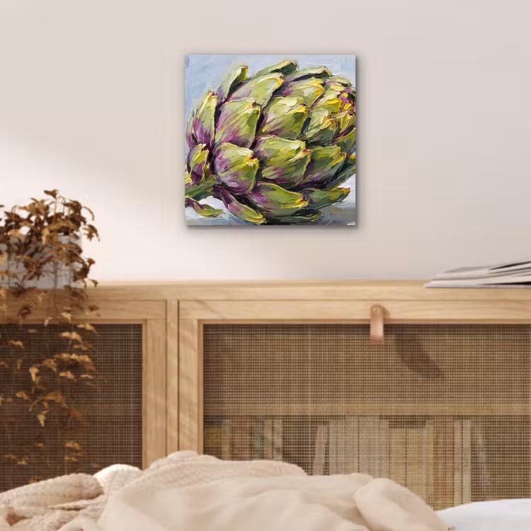 aluminium wall art - Food - Artichoke - Modern - Eten - Artisjok - Modern aluminium wit klein