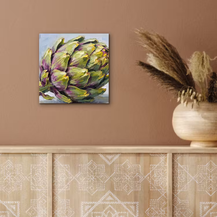 aluminium wall art - Food - Artichoke - Modern - Eten - Artisjok - Modern aluminium wit klein
