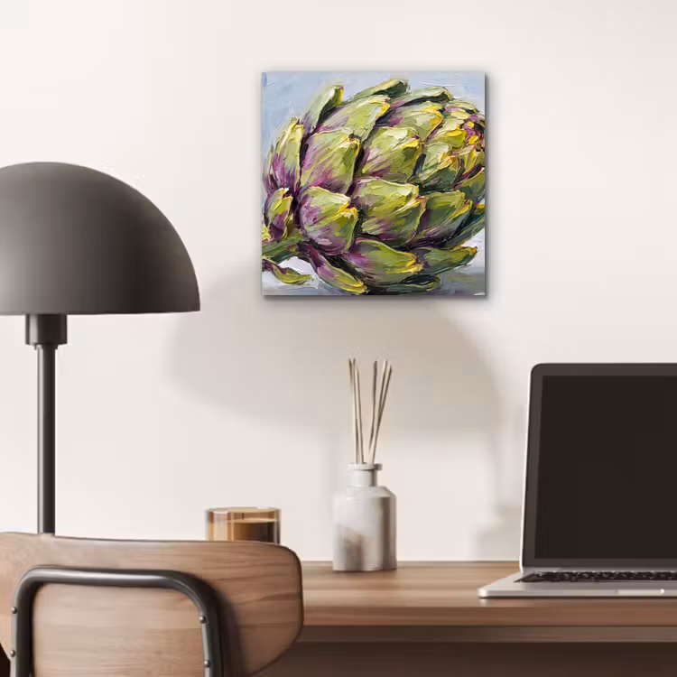 aluminium wall art - Food - Artichoke - Modern - Eten - Artisjok - Modern aluminium wit klein