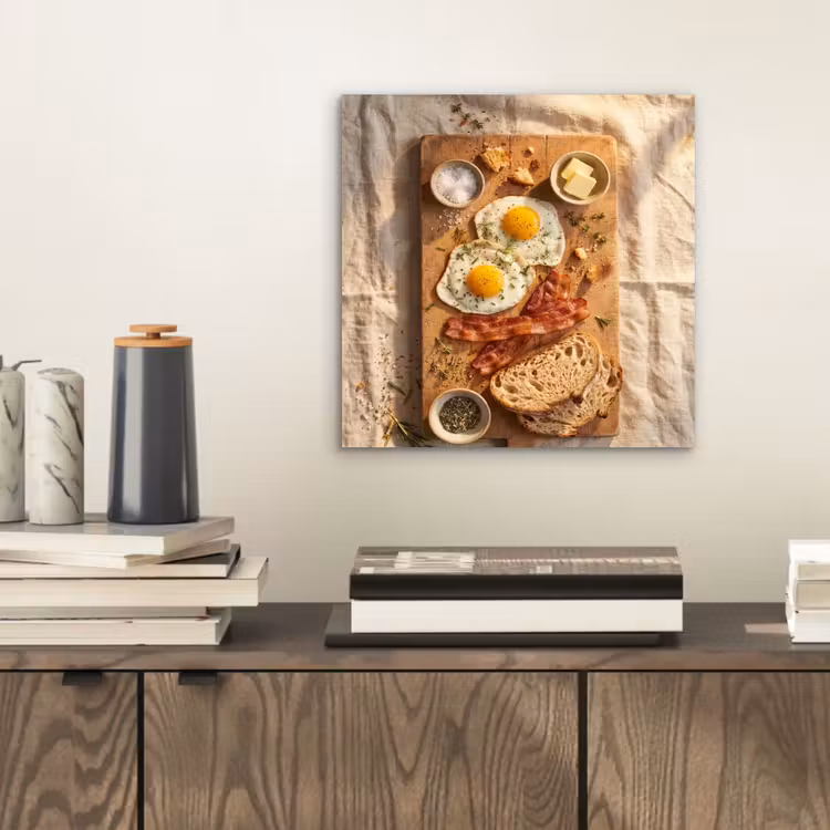 Eten - Ontbijt - Hout - Rustiek - Geel aluminium wit klein -sfeer1