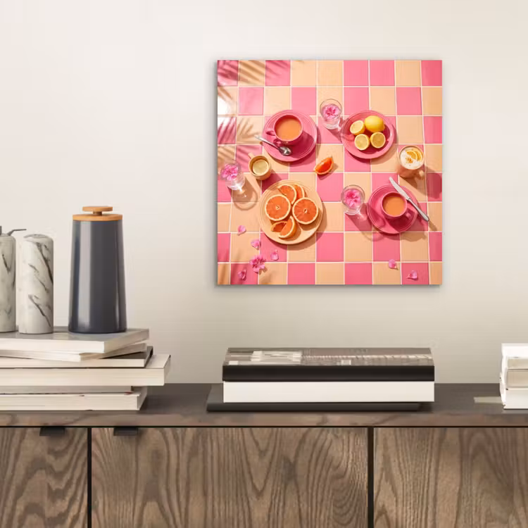Eten - Citrusvruchten - Stillevens - Roze - Oranje aluminium wit klein -sfeer1