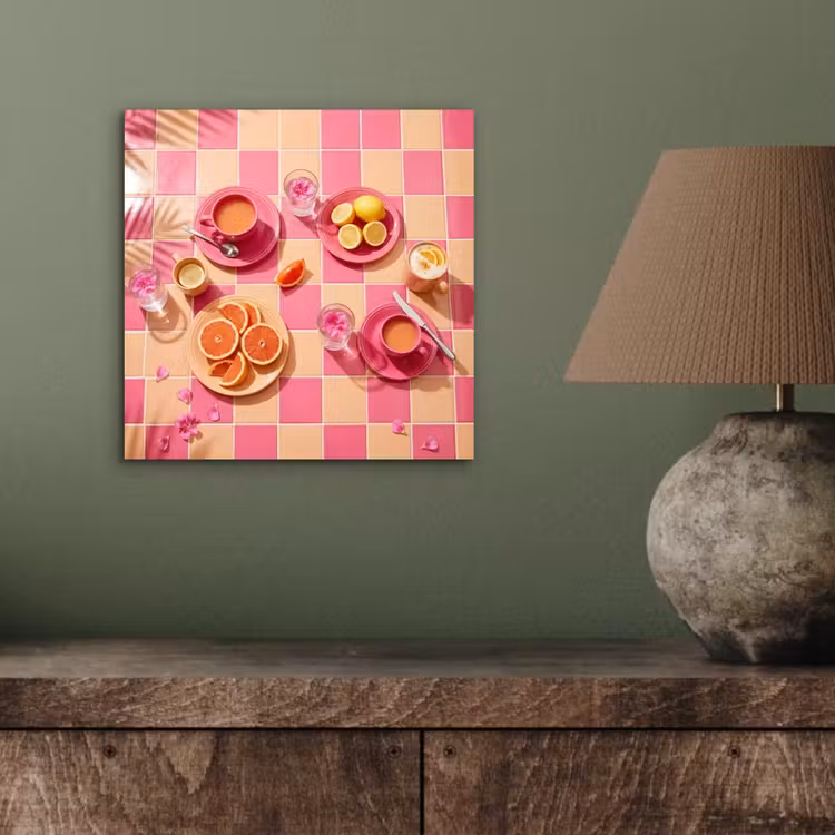 Eten - Citrusvruchten - Stillevens - Roze - Oranje aluminium wit klein -sfeer2