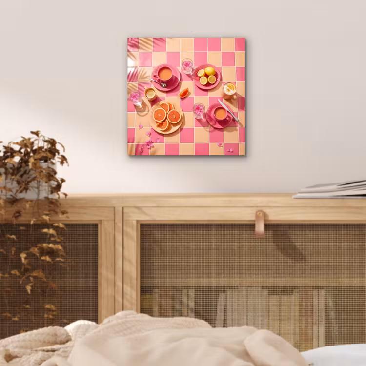 Eten - Citrusvruchten - Stillevens - Roze - Oranje aluminium wit klein -sfeer3
