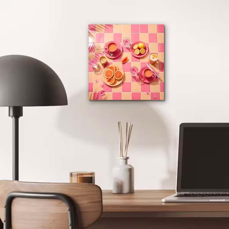 Eten - Citrusvruchten - Stillevens - Roze - Oranje aluminium wit klein -sfeer5