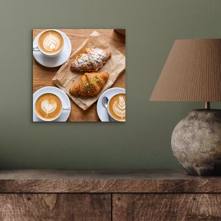 Eten - Croissant - Koffie - Ontbijt - Modern aluminium wit klein -sfeer2
