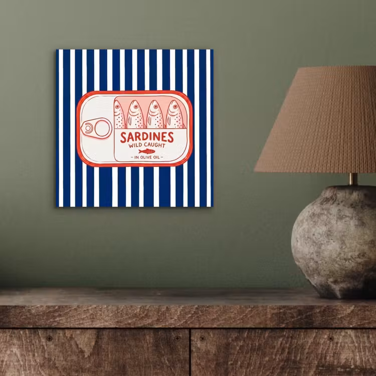 Eten - Vis - Blik - Illustratie - Rood aluminium wit klein -sfeer2
