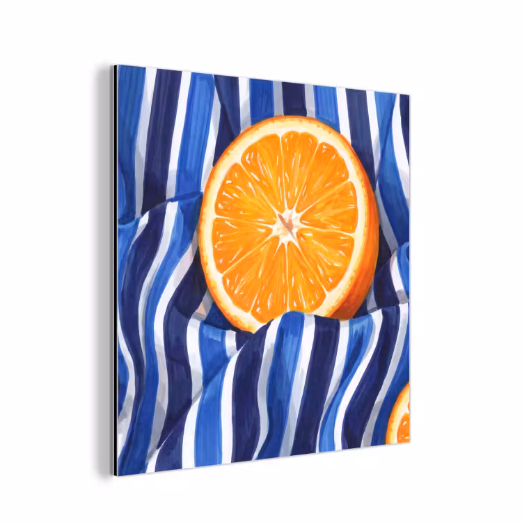 aluminium wall art - Food - Fruit - Orange - Eten - Fruit - Oranje aluminium wit klein