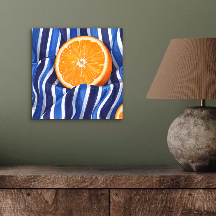 aluminium wall art - Food - Fruit - Orange - Eten - Fruit - Oranje aluminium wit klein