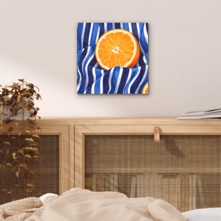 aluminium wall art - Food - Fruit - Orange - Eten - Fruit - Oranje aluminium wit klein