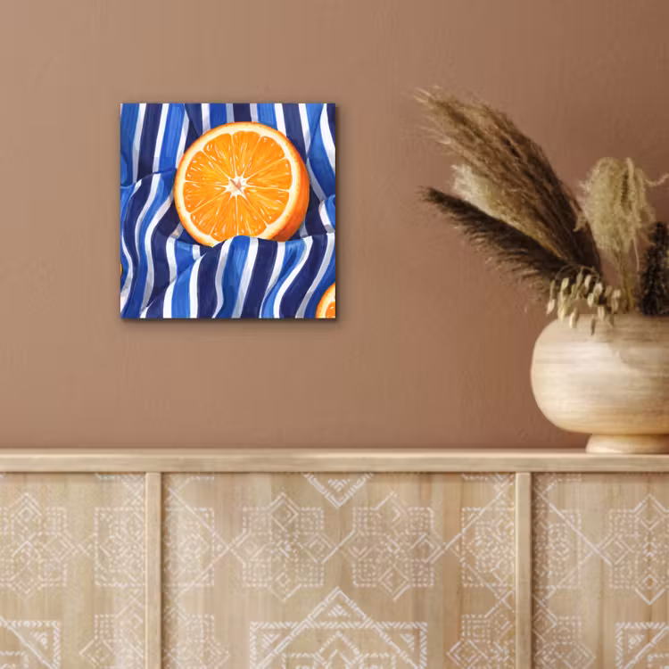 aluminium wall art - Food - Fruit - Orange - Eten - Fruit - Oranje aluminium wit klein