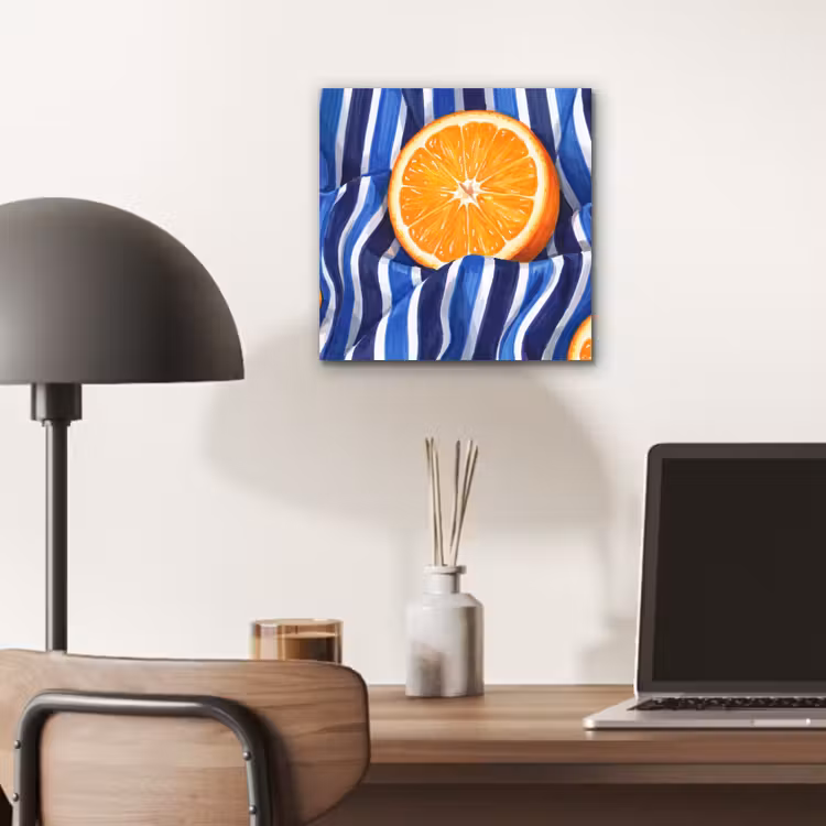 aluminium wall art - Food - Fruit - Orange - Eten - Fruit - Oranje aluminium wit klein