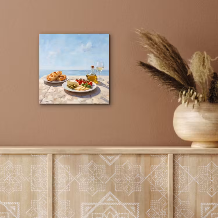 Eten - Middellandse Zee - Natuur - Geschilderd aluminium wit klein -sfeer4