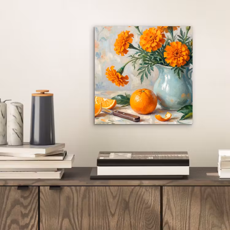 aluminium wall art - Food - Orange - Art - Eten - Oranje - Kunst aluminium wit klein