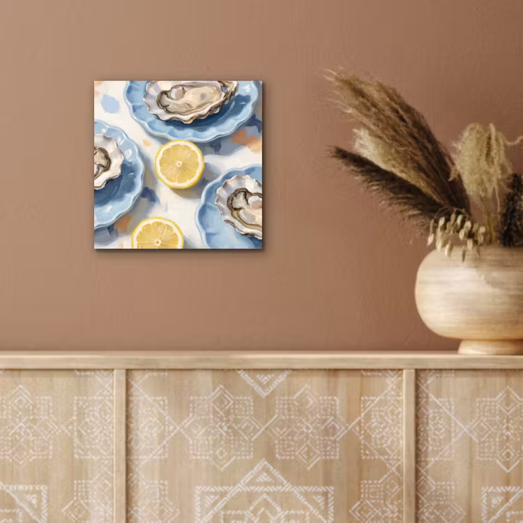 Eten - Oesters - Citroenen - Modern - Geel aluminium wit klein -sfeer4