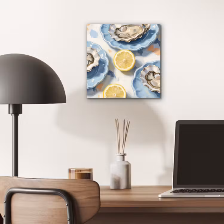 Eten - Oesters - Citroenen - Modern - Geel aluminium wit klein -sfeer5