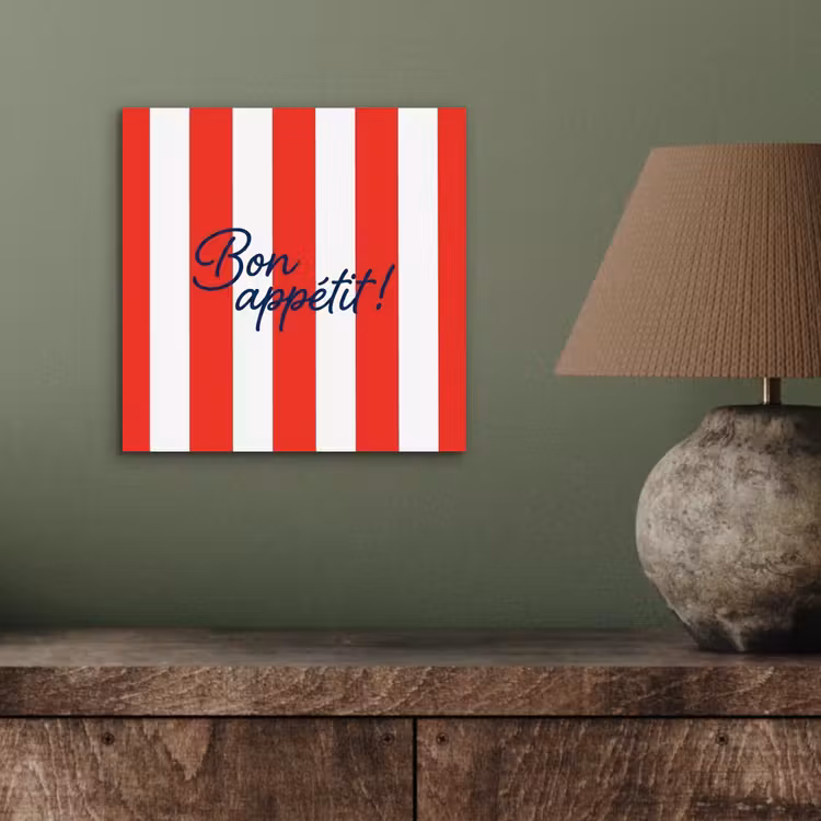 Eten - Spreuk - Keuken - Grafisch - Rood-Wit aluminium wit klein -sfeer2