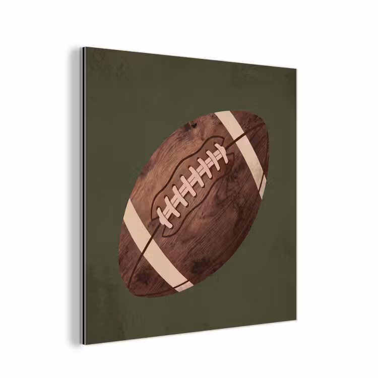 Football - Hout - Sport - Groen aluminium wit klein -3d