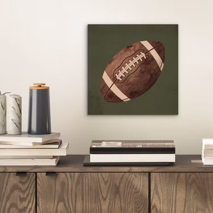 Football - Hout - Sport - Groen aluminium wit klein -sfeer1