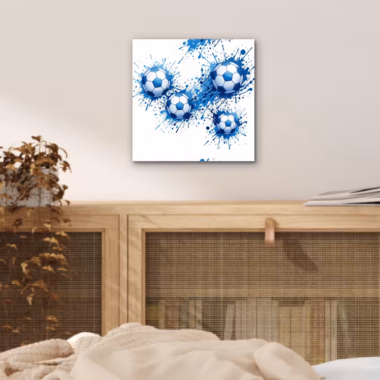 Voetballen - Verf - Sport - Blauw aluminium wit klein -sfeer3