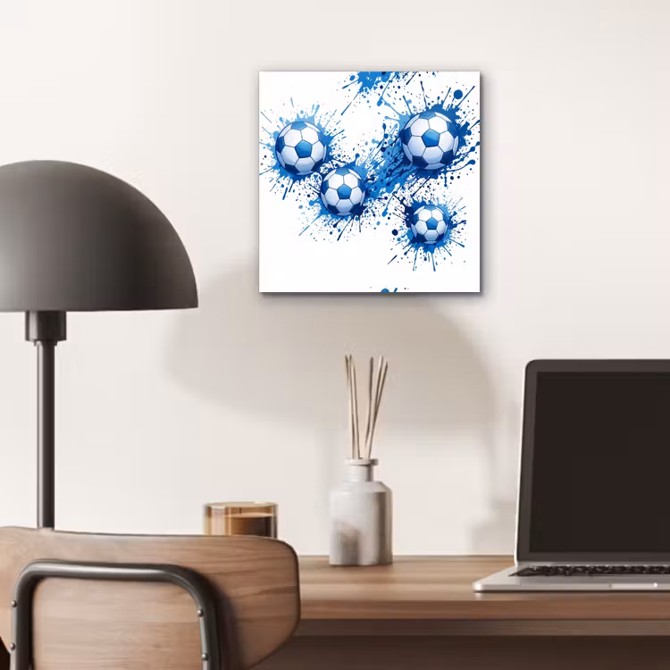 Voetballen - Verf - Sport - Blauw aluminium wit klein -sfeer5