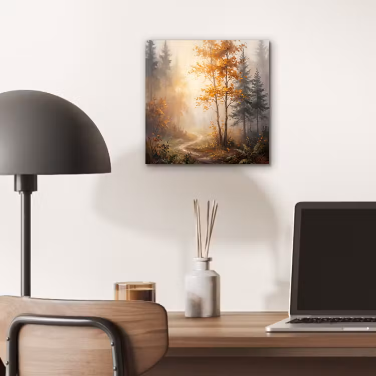 Bospad - Herfstbladeren - Natuur - Schilderachtig - Oranje aluminium wit klein -sfeer5