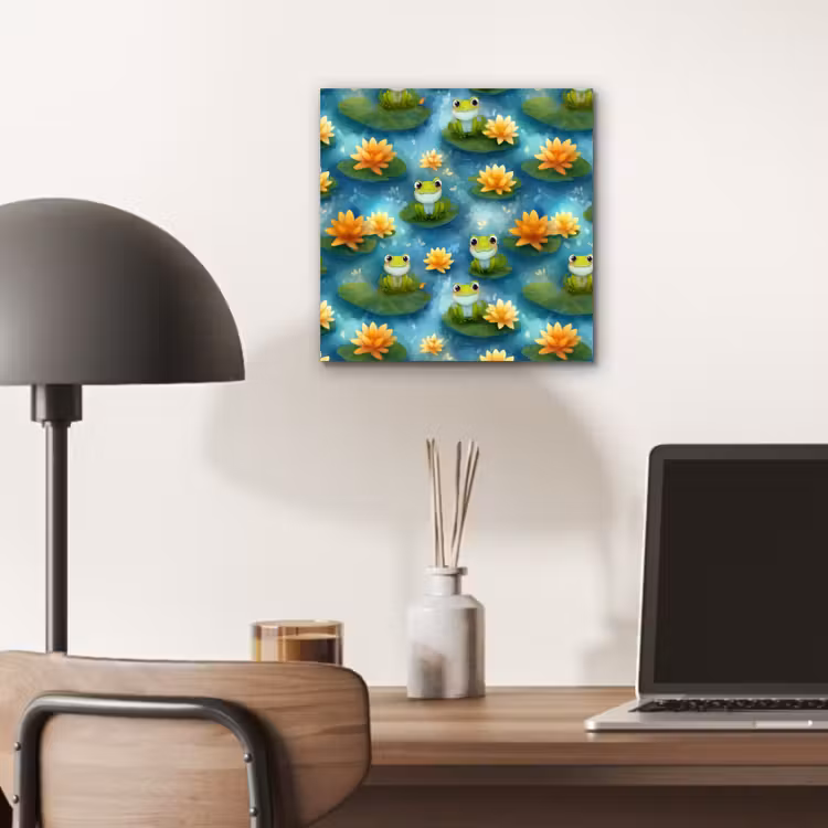 Kikker - Lelies - Groen aluminium wit klein 46 -sfeer5