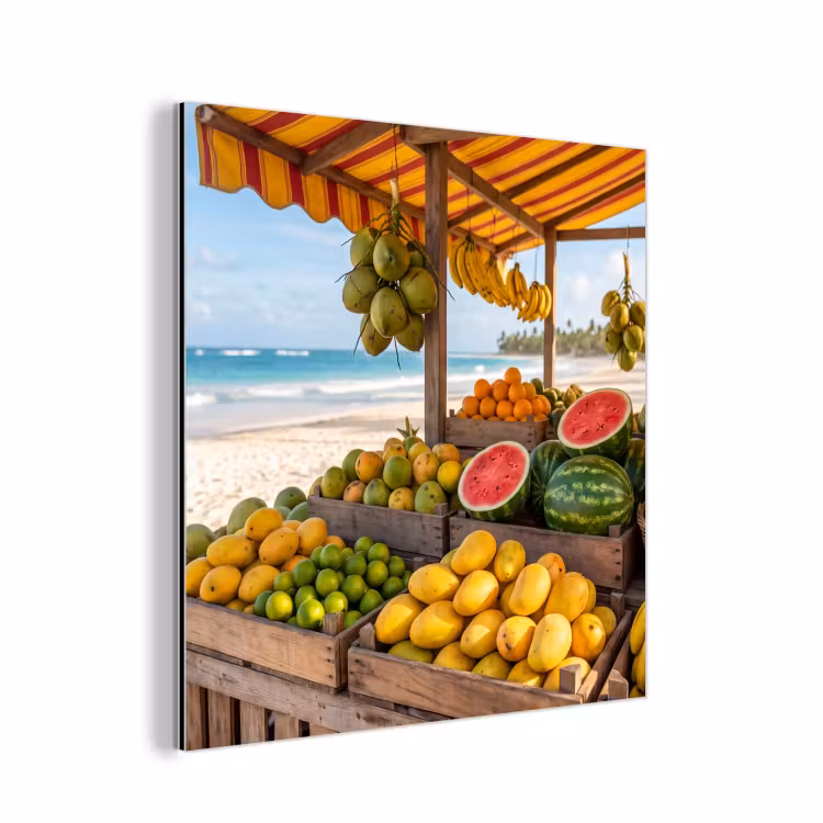 aluminium wall art - Fruit - Beach - Tropical - Fruit - Strand - Tropisch aluminium wit klein