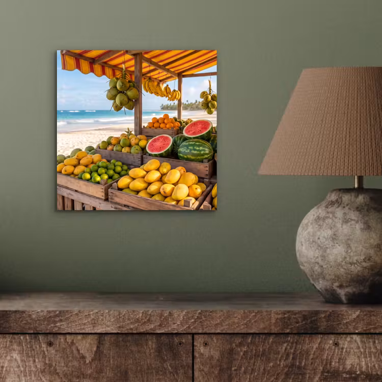 aluminium wall art - Fruit - Beach - Tropical - Fruit - Strand - Tropisch aluminium wit klein