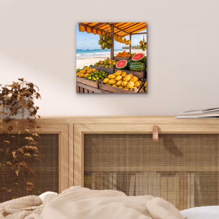 aluminium wall art - Fruit - Beach - Tropical - Fruit - Strand - Tropisch aluminium wit klein