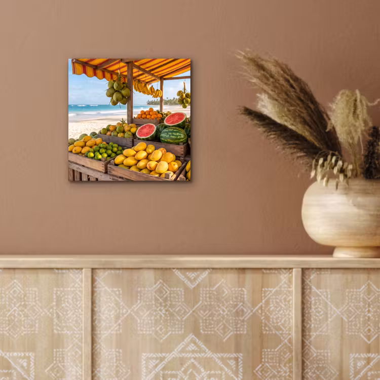 aluminium wall art - Fruit - Beach - Tropical - Fruit - Strand - Tropisch aluminium wit klein