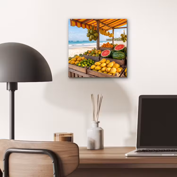 aluminium wall art - Fruit - Beach - Tropical - Fruit - Strand - Tropisch aluminium wit klein