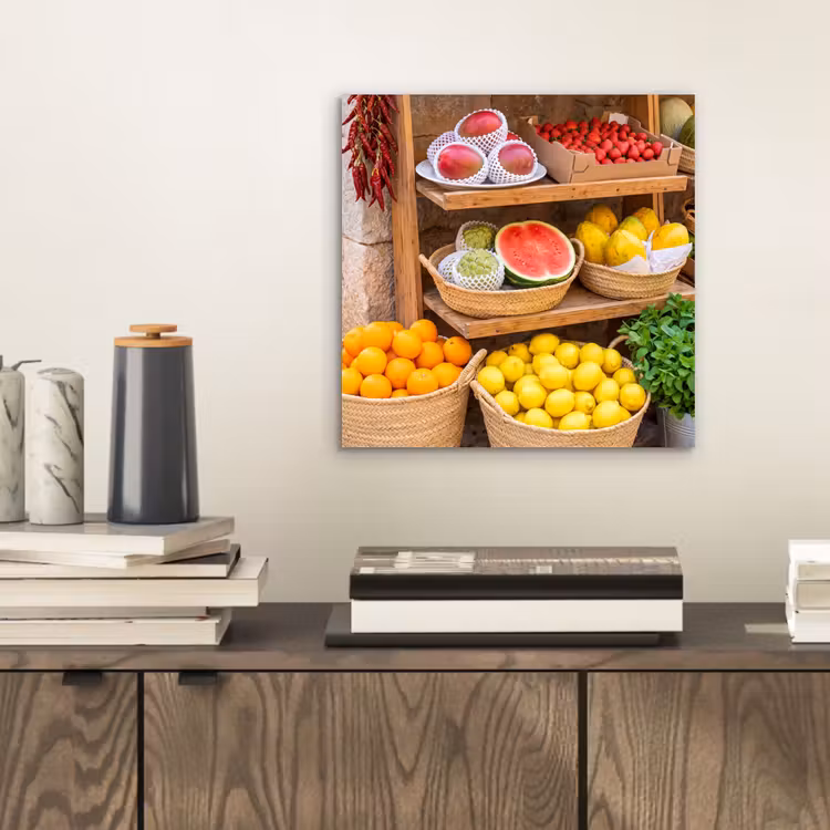 aluminium wall art - Fruit - Market - Fresh - Fruit - Markt - Vers aluminium wit klein