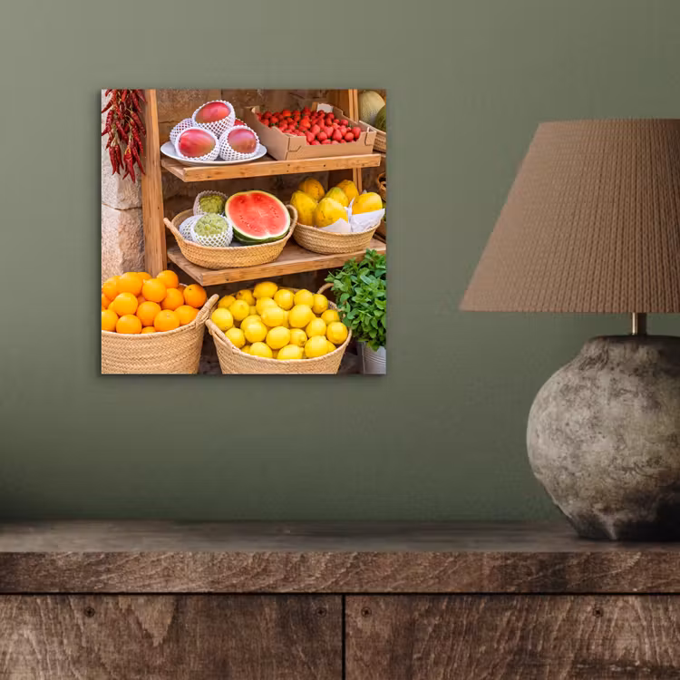 aluminium wall art - Fruit - Market - Fresh - Fruit - Markt - Vers aluminium wit klein