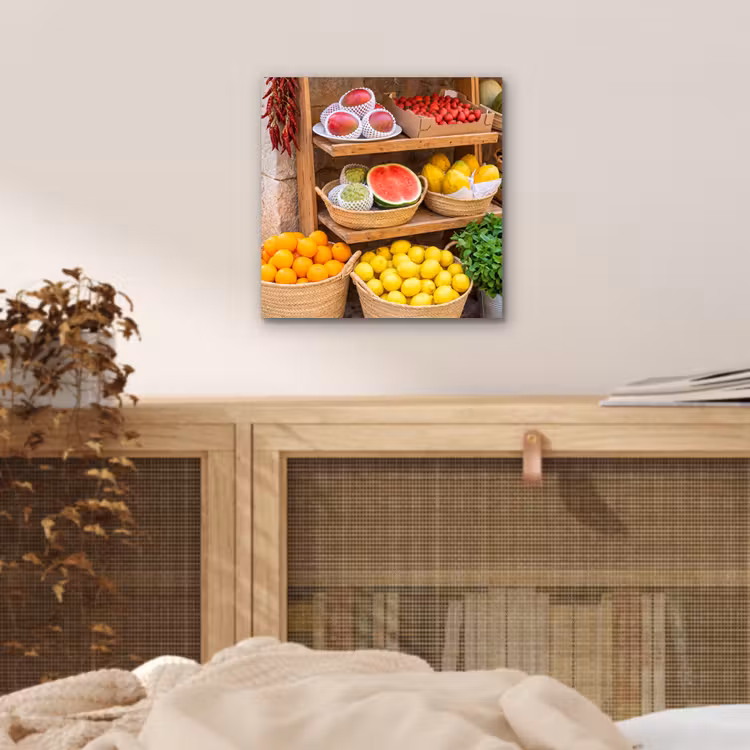 aluminium wall art - Fruit - Market - Fresh - Fruit - Markt - Vers aluminium wit klein
