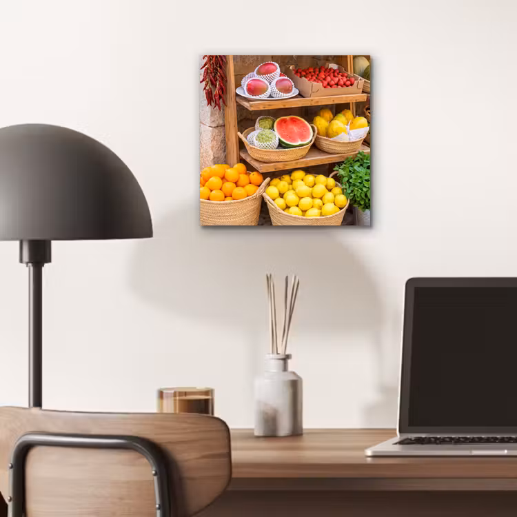 aluminium wall art - Fruit - Market - Fresh - Fruit - Markt - Vers aluminium wit klein