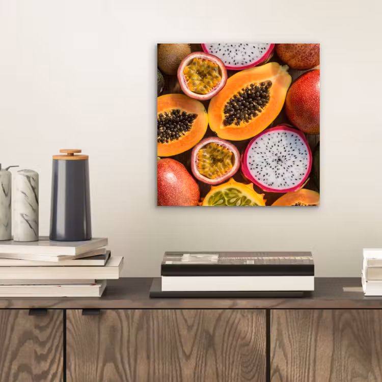 Fruit - Geopend - Tropisch - Eten - Kleurrijk aluminium wit klein -sfeer1