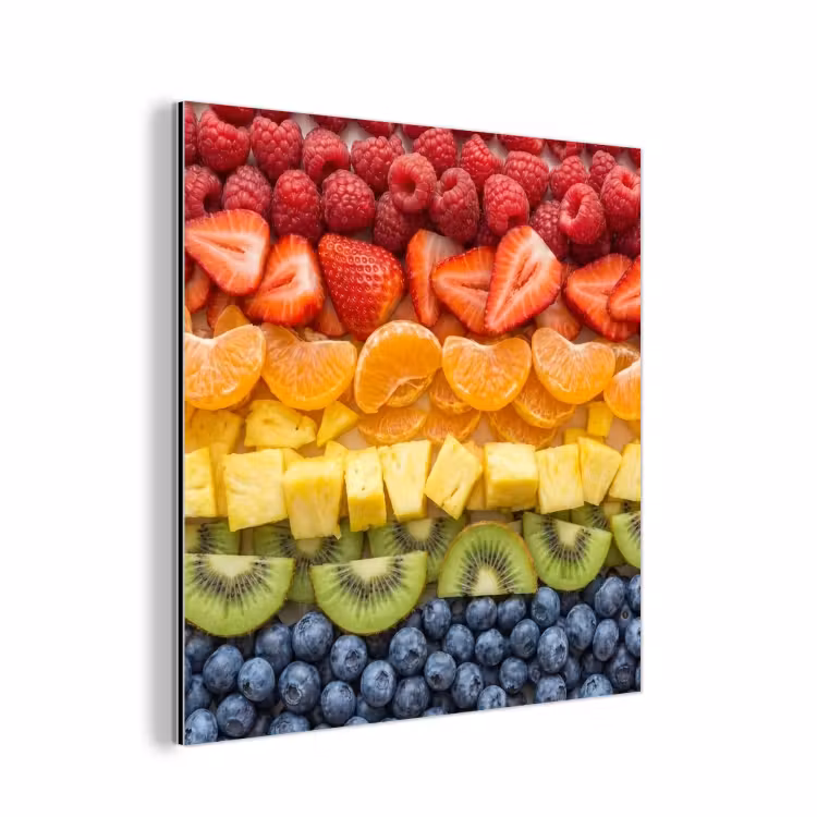 Fruit - Regenboog - Gezond - Kleurrijk aluminium wit klein -3d