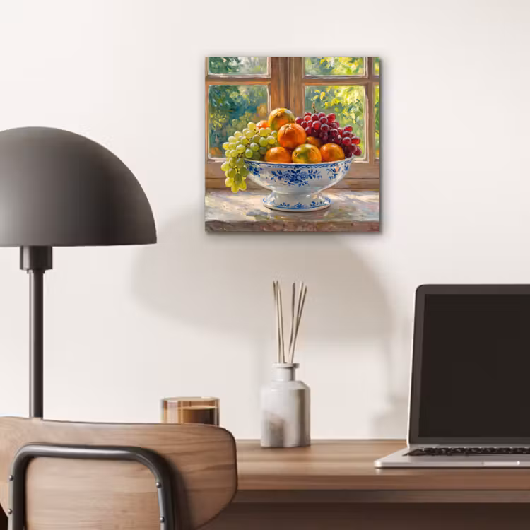 aluminium wall art - Fruit - Windowsill - Nature - Fruit - Vensterbank - Natuur aluminium wit klein